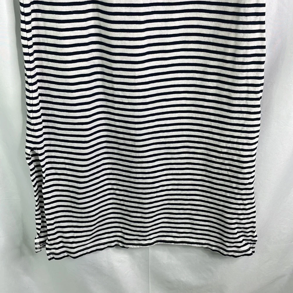 Jcrew, navy and white, striped knit tank, dress, adjustable straps, side slits